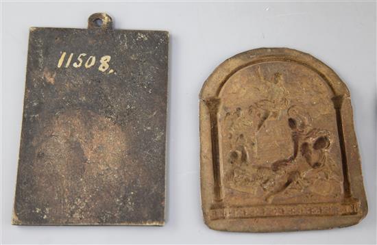 Moderno (Galeazzo Mondella) Italian 1467-1528. A bronze plaquette - The Crucifixion,
